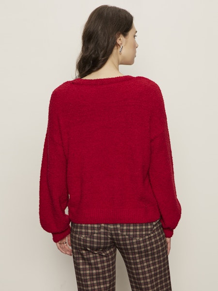  Teddy Vneck Sweater, Cherry Lacquer | Sanctuary