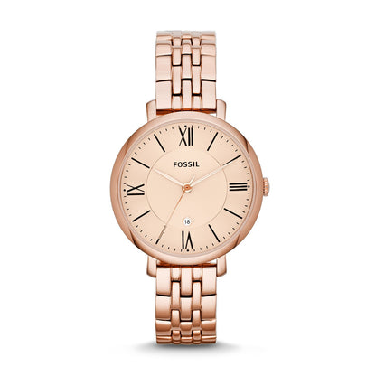  Jacqueline Date Watch, Rose Gold | Fossil®