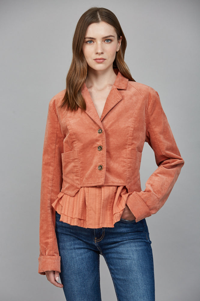  Carrington Corduroy Jacket, Soft Orange