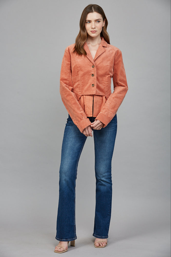  Carrington Corduroy Jacket, Soft Orange