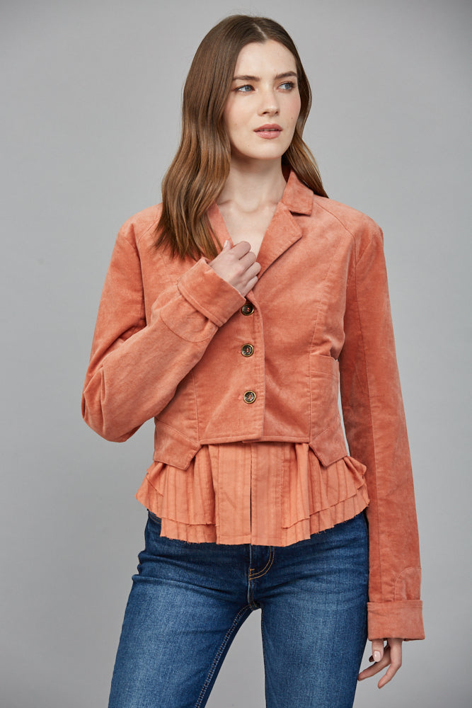  Carrington Corduroy Jacket, Soft Orange