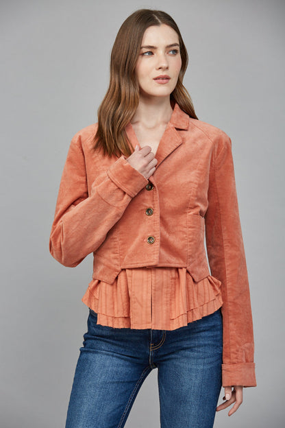  Carrington Corduroy Jacket, Soft Orange