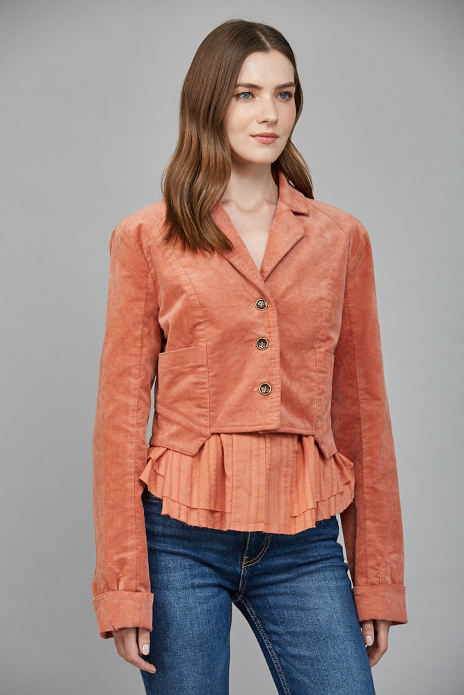  Carrington Corduroy Jacket, Soft Orange