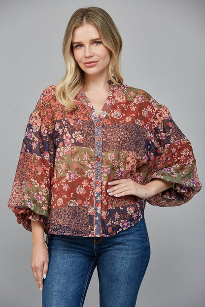  Freya Ruffled Blouse, Multi