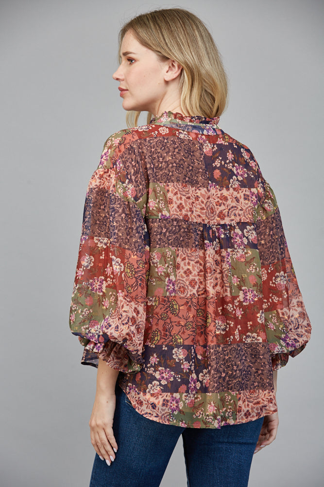  Freya Ruffled Blouse, Multi