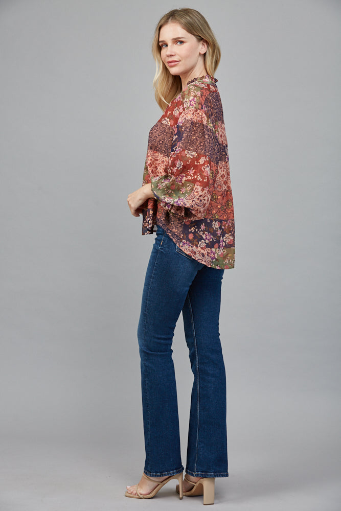  Freya Ruffled Blouse, Multi