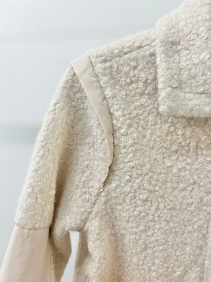  Santana Wide Collar Sherpa Jacket, Blanched Almond | Democracy