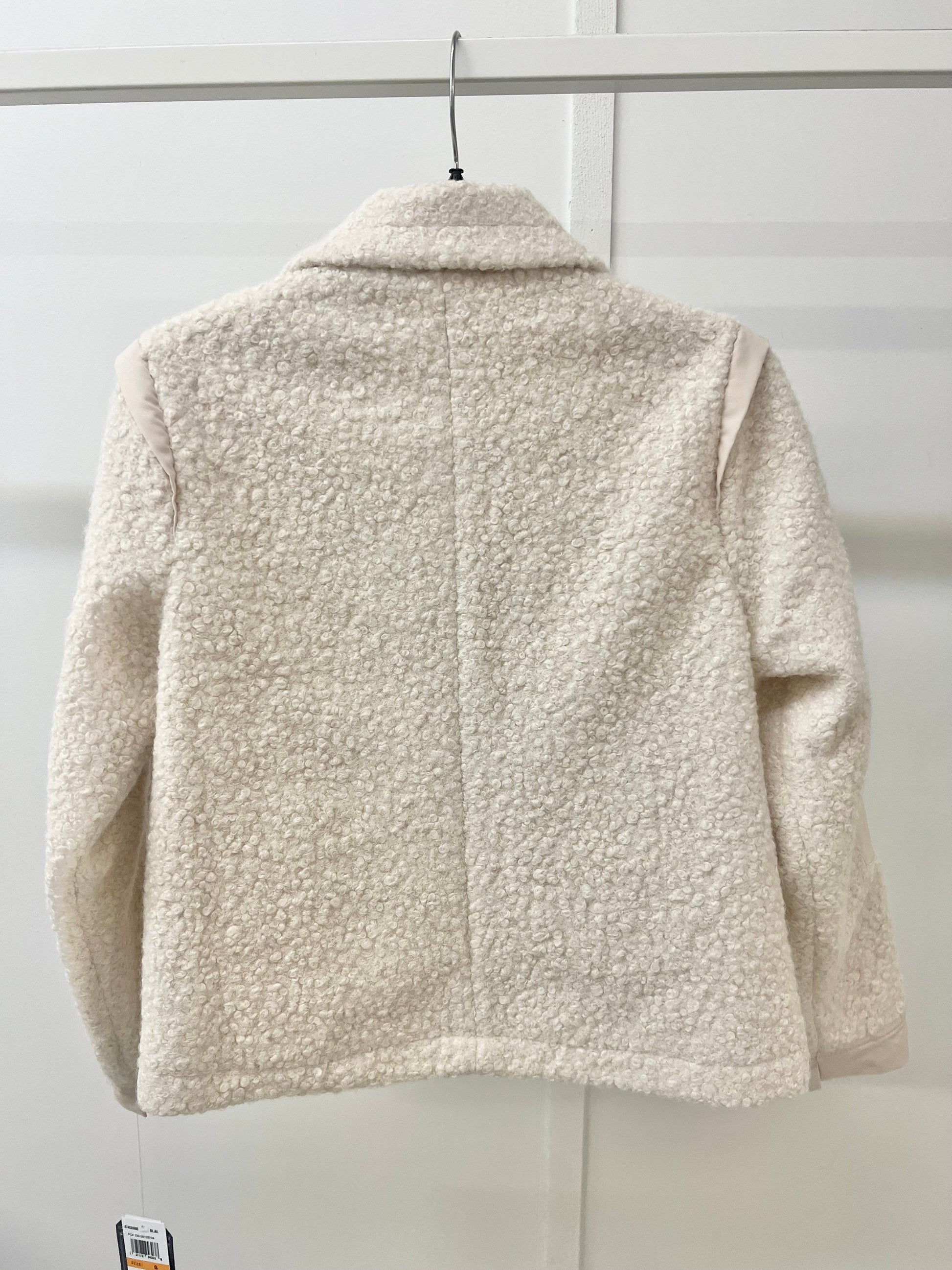  Santana Wide Collar Sherpa Jacket, Blanched Almond | Democracy