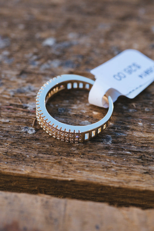  Blake Cubic Zirconia Baguette Ring, Gold
