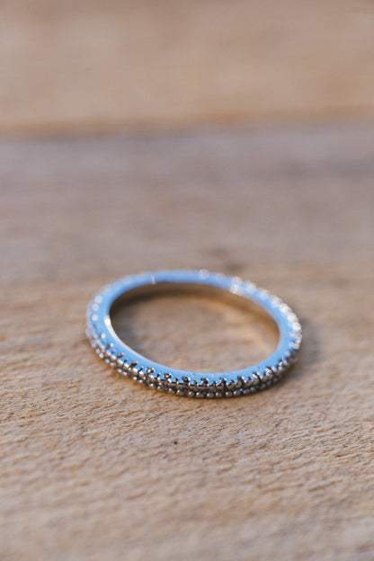  Sean Thin Cubic Zirconia Eternity Ring, Silver