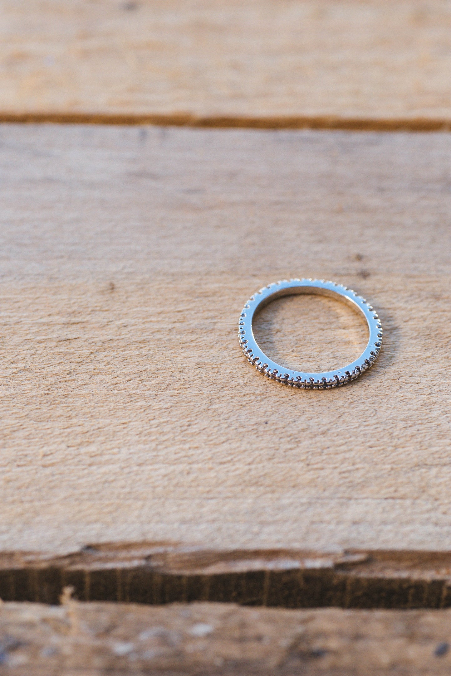  Sean Thin Cubic Zirconia Eternity Ring, Silver