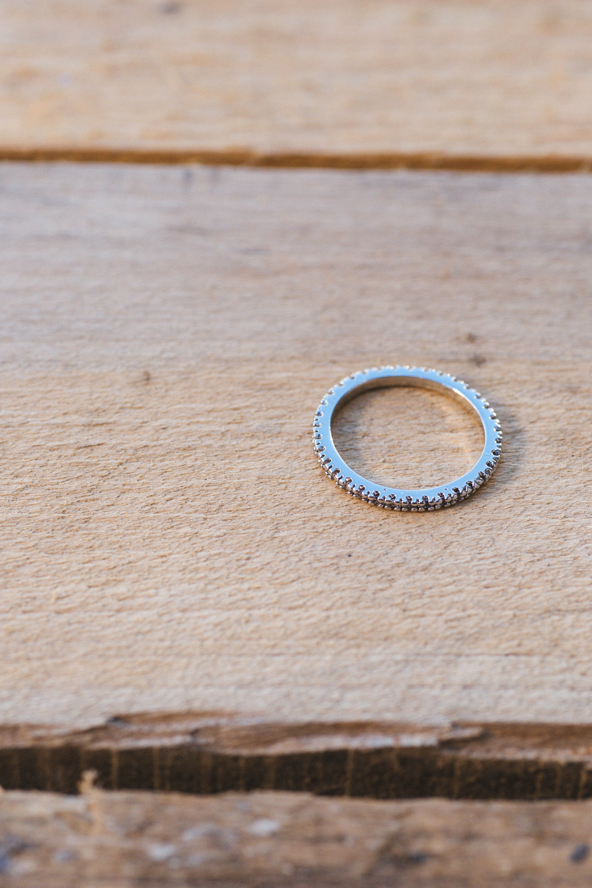  Sean Thin Cubic Zirconia Eternity Ring, Silver