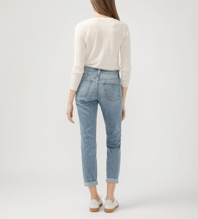  Chelsea Boyfriend Mid Rise Jeans, Indigo | Silver Jeans Co