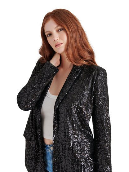  Payton Sequin Blazer, Black | Steve Madden