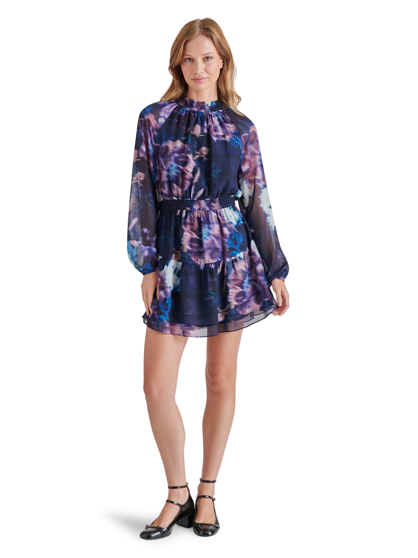  Rylan Mock Neck Dress, Medieval Blue Midnight | Steve Madden