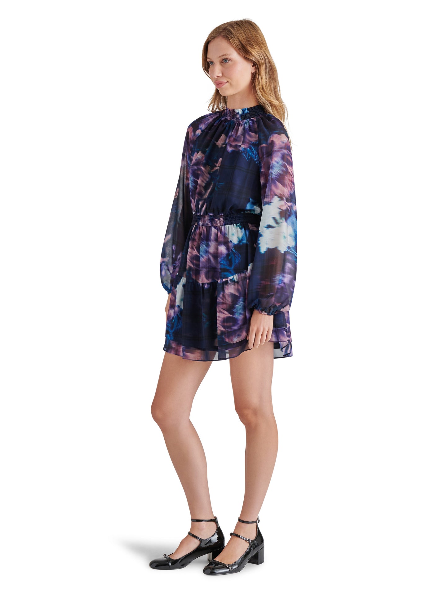  Rylan Mock Neck Dress, Medieval Blue Midnight | Steve Madden