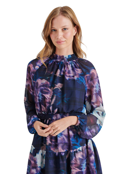  Rylan Mock Neck Dress, Medieval Blue Midnight | Steve Madden