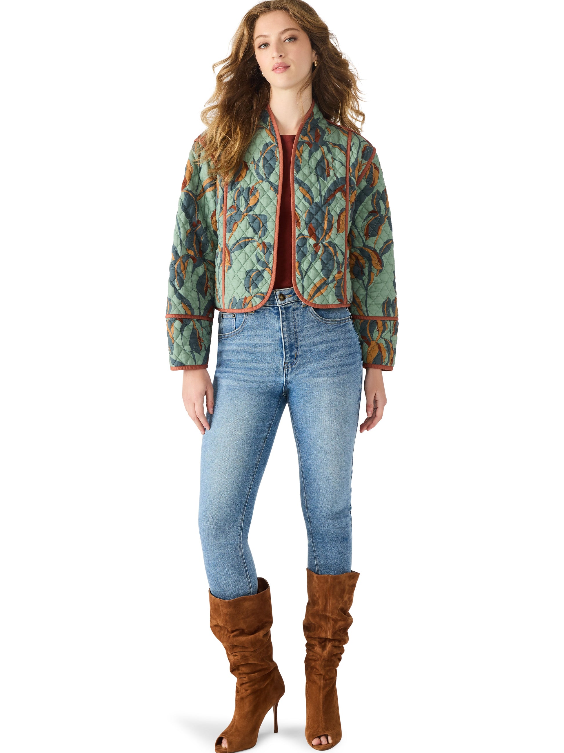  Adalynn Quilted Jacket, Dark Sage | Steve Madden