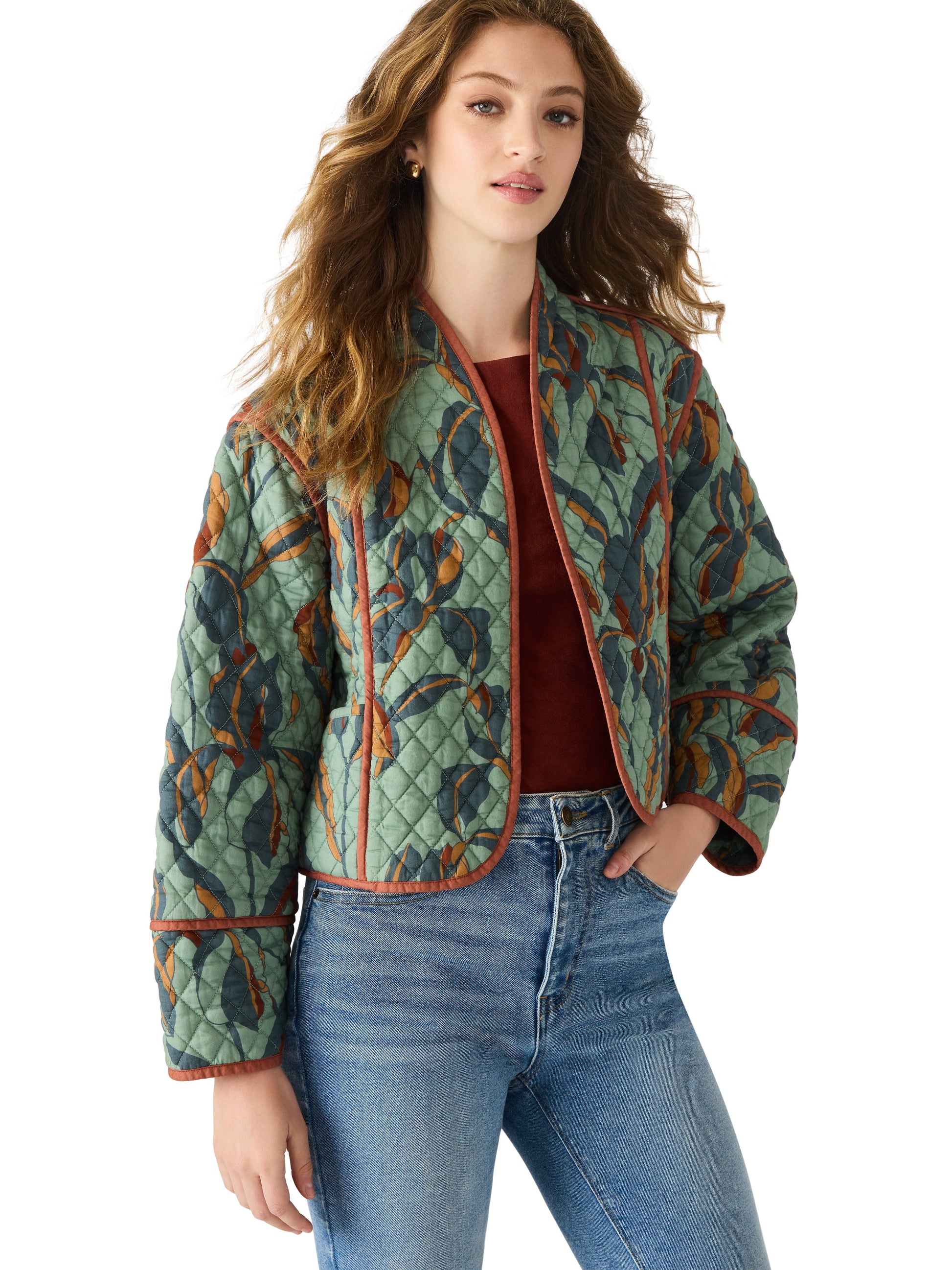  Adalynn Quilted Jacket, Dark Sage | Steve Madden