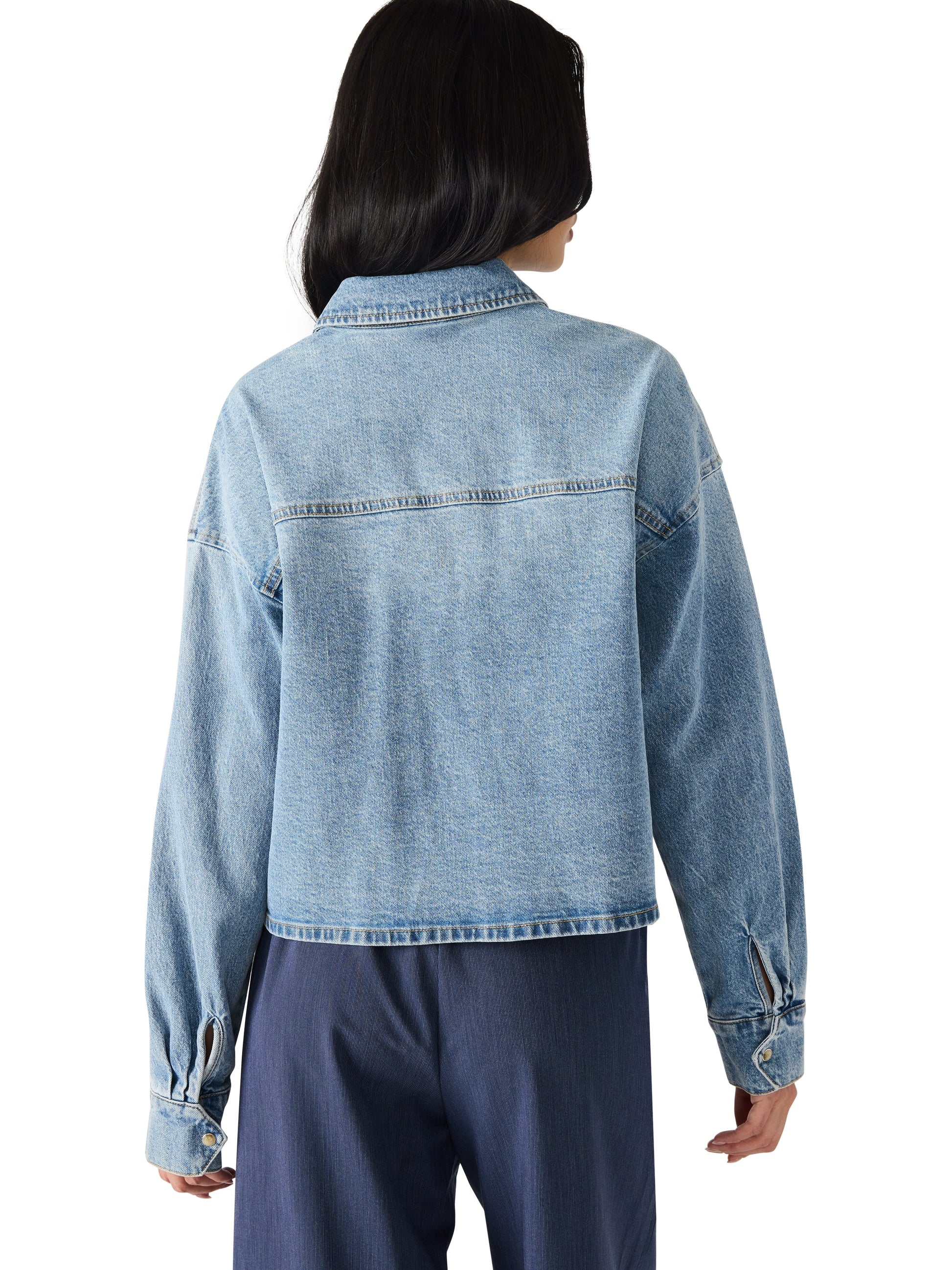 Rafi Denim Top, Forever Blue | Steve Madden