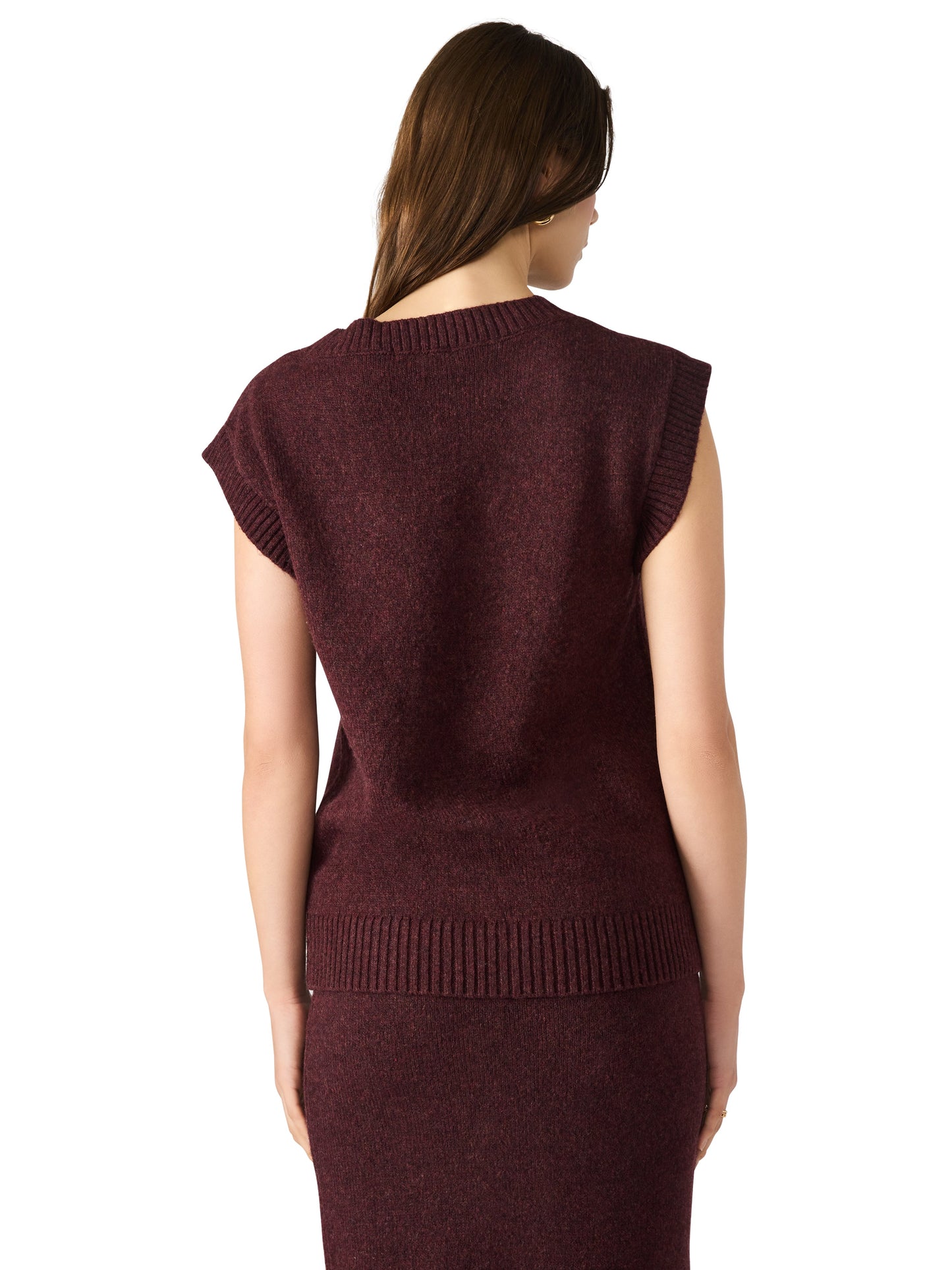  Remy Sweater Vest, Wine | Steve Madden