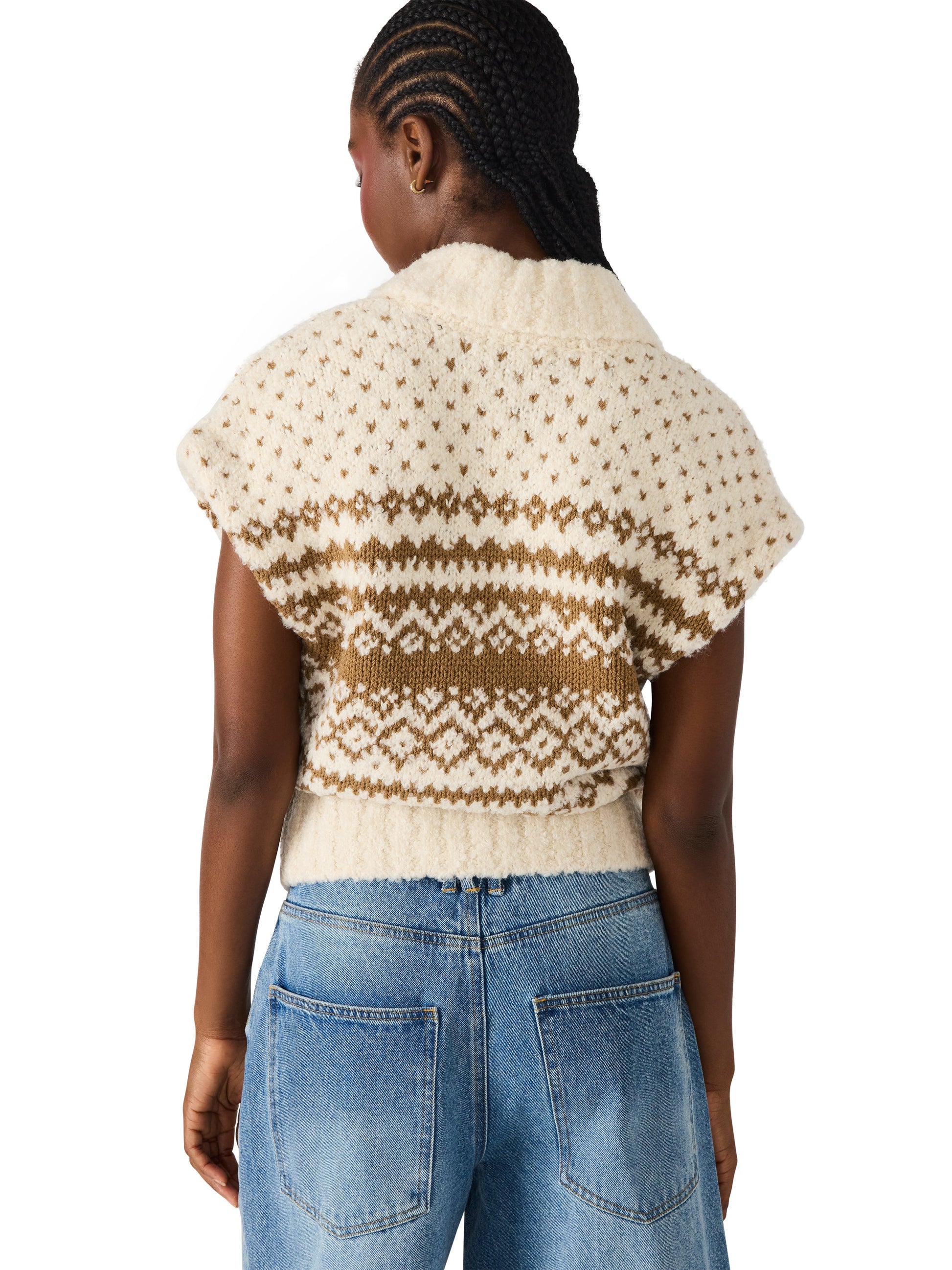  Paulie Collared Sweater Vest, Multi | Steve Madden