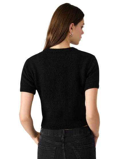  Sereia Bow Front Cardigan, Black | Steve Madden