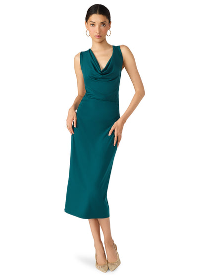  Kalina Cowl Neck Midi Dress, Midnight Teal | Steve Madden