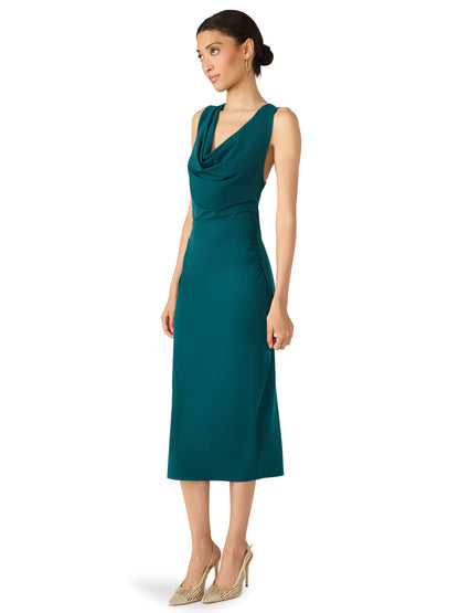  Kalina Cowl Neck Midi Dress, Midnight Teal | Steve Madden