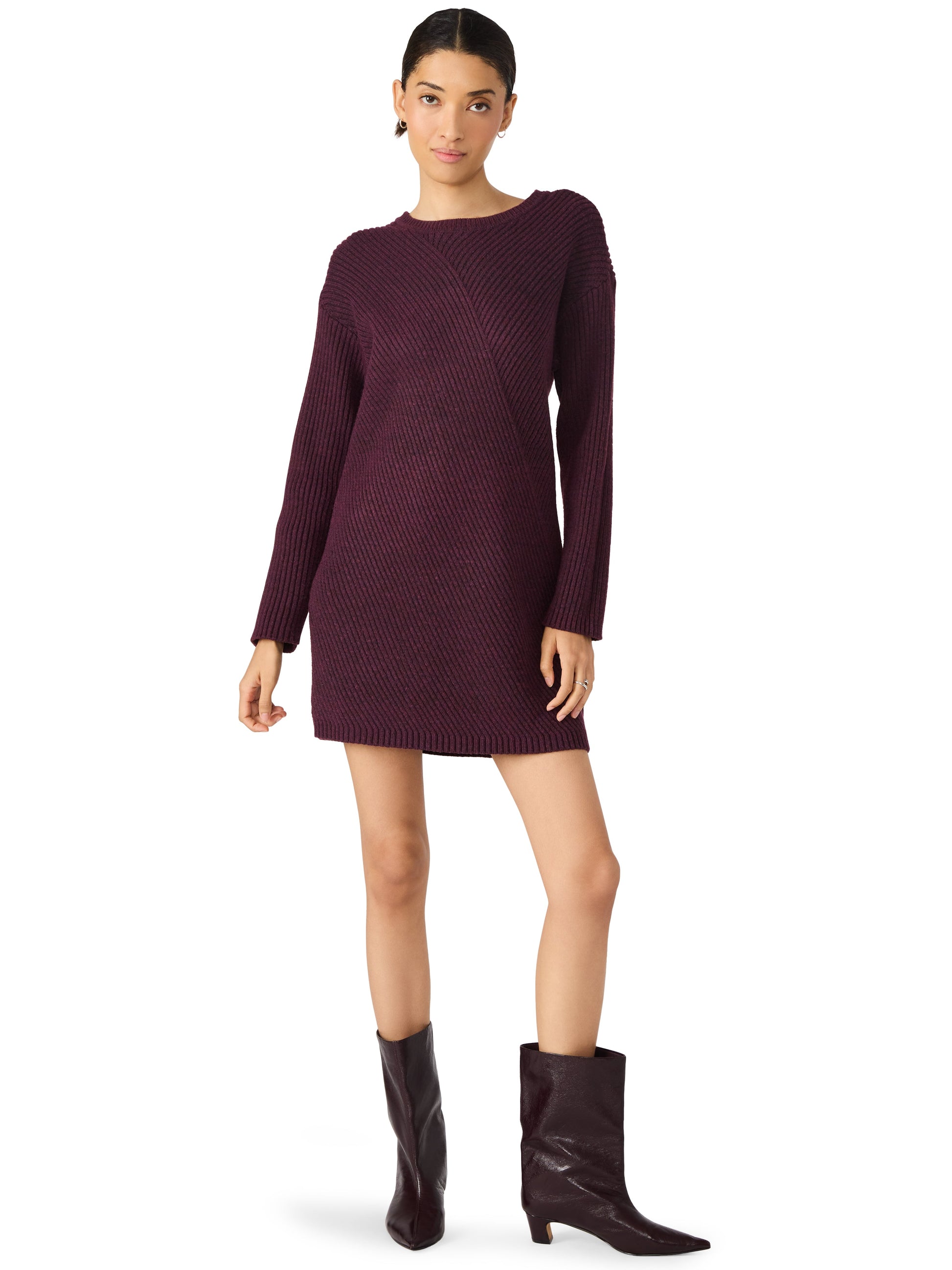  Abbie Sweater Dress, Beet | Steve Madden
