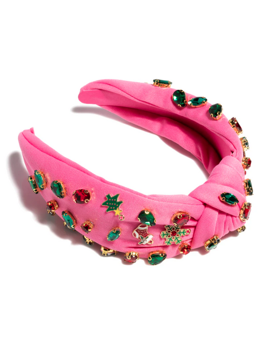  Merry Rhinestone Studded Headband, Pink