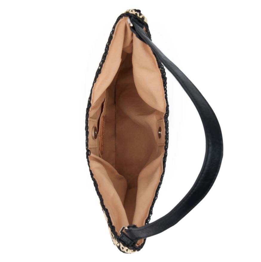  Ariel Raffia Hobo Bag, Black Multi | Beach By Matisse