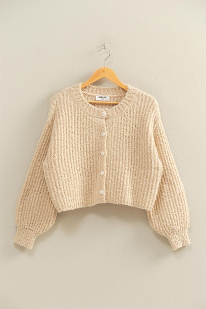  Emberly Fluffy Knit Cardigan, Alpaca