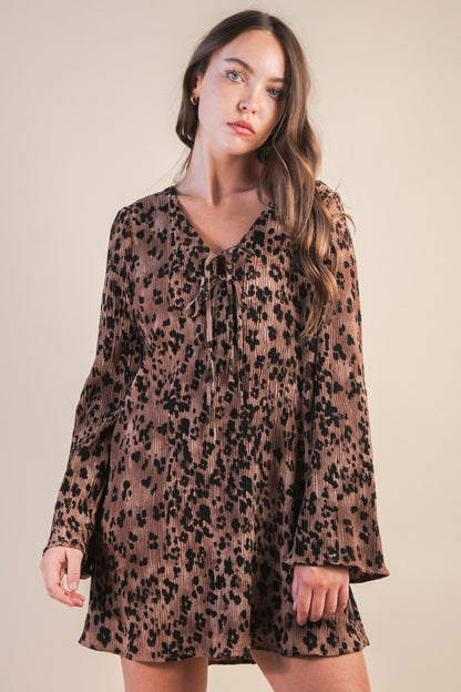  Abbey Mini Dress, Mocha Leopard