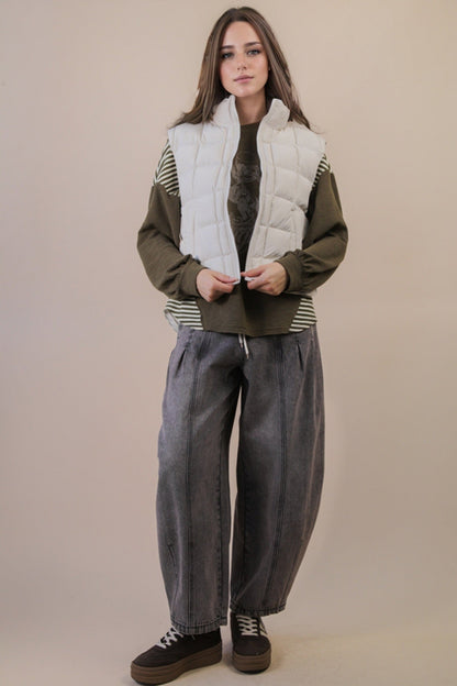  Natasha Puffer Vest, Ecru