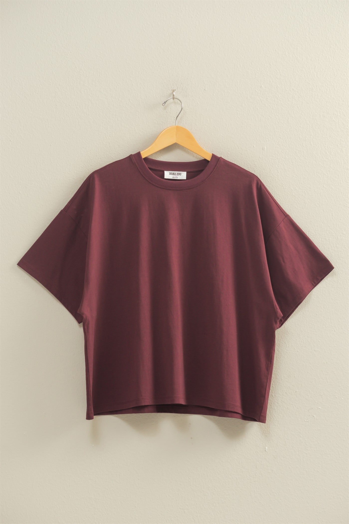  Clara Oversized Tee, Dark Cherry