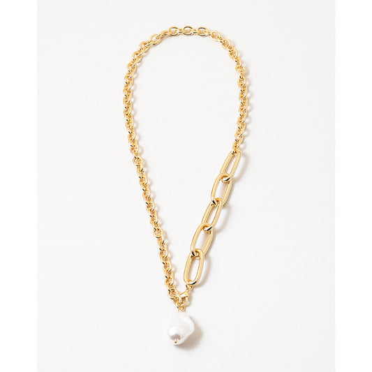  Ruth Chunky Pearl Pendant Necklace, Gold/Pearl
