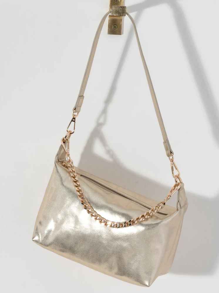  Jessie Shoulder Bag With Chain Handle, Gold