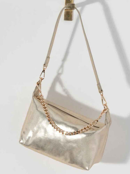 Jessie Shoulder Bag With Chain Handle, Gold