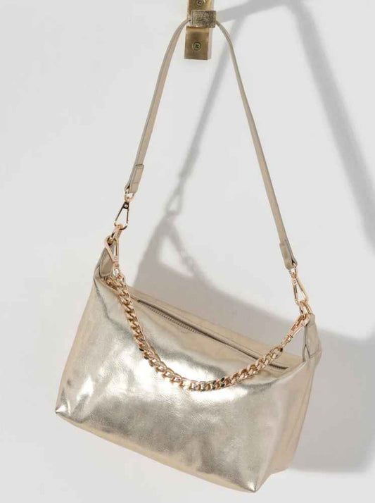  Jessie Shoulder Bag With Chain Handle, Gold