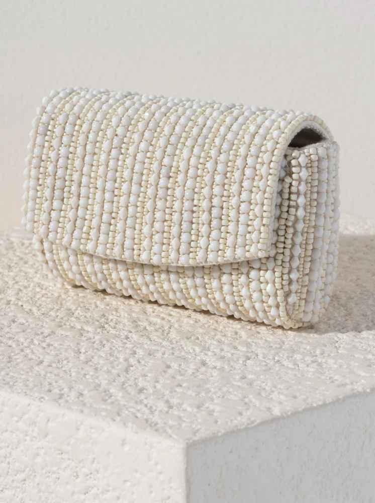  Danny Beaded Clutch, White