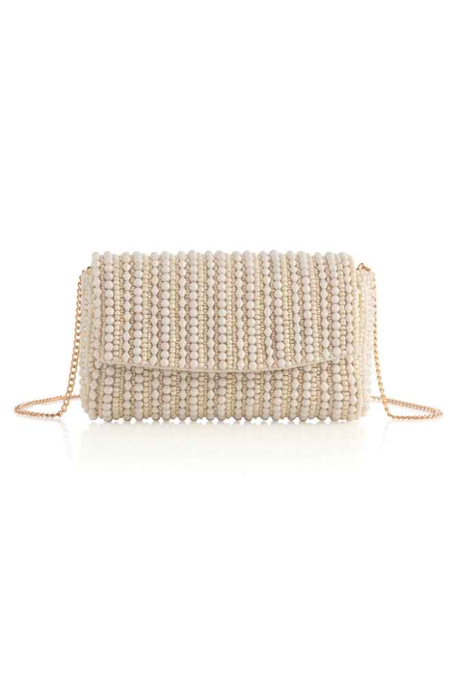  Danny Beaded Clutch, White