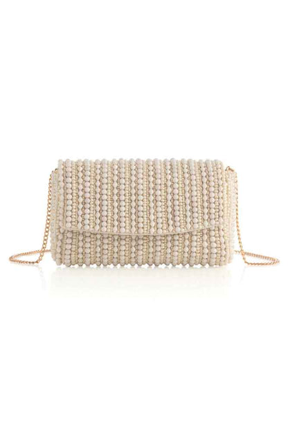  Danny Beaded Clutch, White