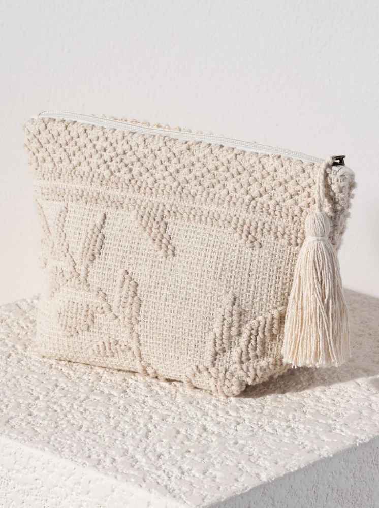  Ramona Tapestry Zip Pouch, Natural