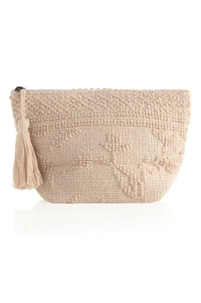  Ramona Tapestry Zip Pouch, Natural