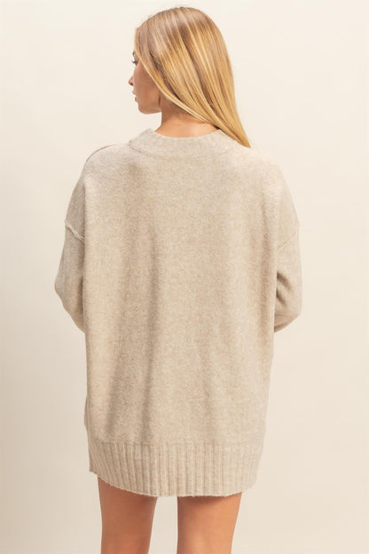  Oakleigh Relaxed Fit Sweater, Light Taupe