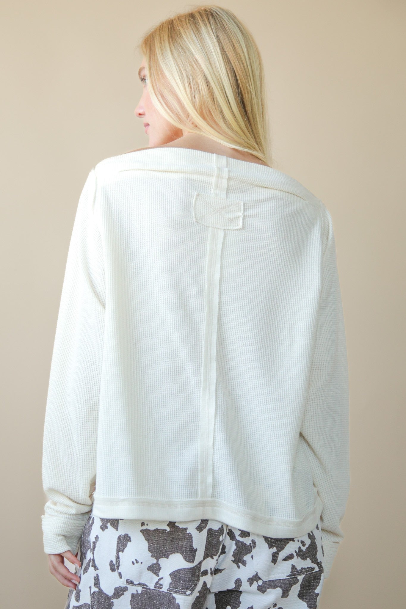  Candace Off The Shoulder Knit Top, Cream
