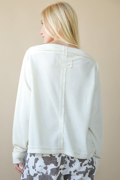  Candace Off The Shoulder Knit Top, Cream