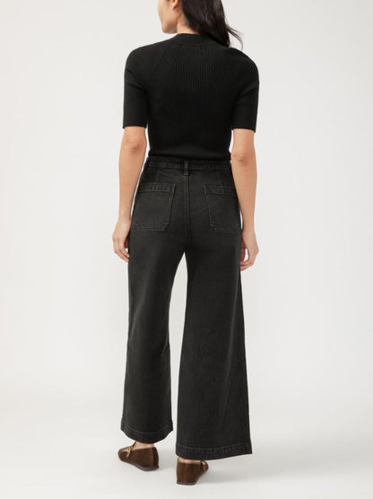  Karla Vintage Ankle Wide Leg Jeans, Ebony | Silver Jeans Co