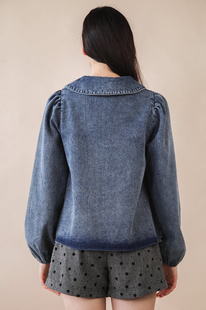  Nova Chambray Denim Top, Indigo